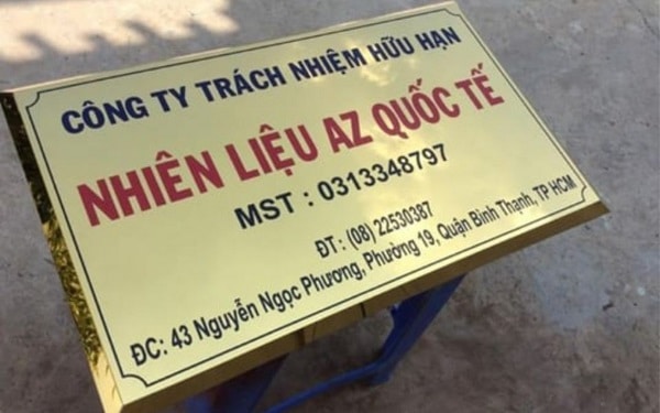 Mẫu biển công ty làm từ đồng ăn mòn đẹp - Mẫu 13