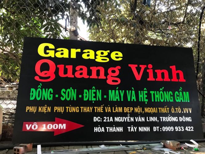 biển hiệu cho cửa hàng gara ô tô