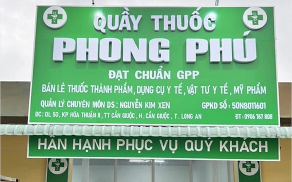 Biển quảng cáo nhà thuốc alu chữ nổi