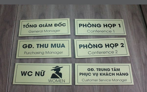 Mẫu biển phòng ban alu