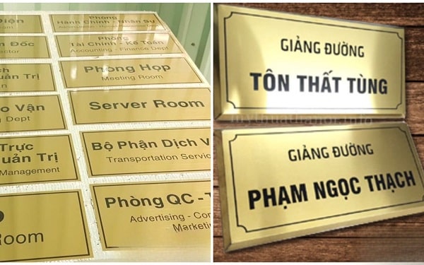 Mẫu biển phòng ban mica dán decal