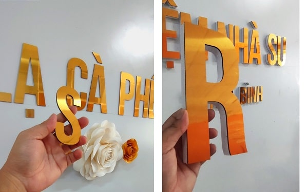 Mẫu chữ Alu vàng gương đẹp, sang trọng - Mẫu 1