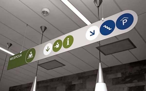 Mẫu biển chỉ dẫn thả trần đẹp - Mẫu 1